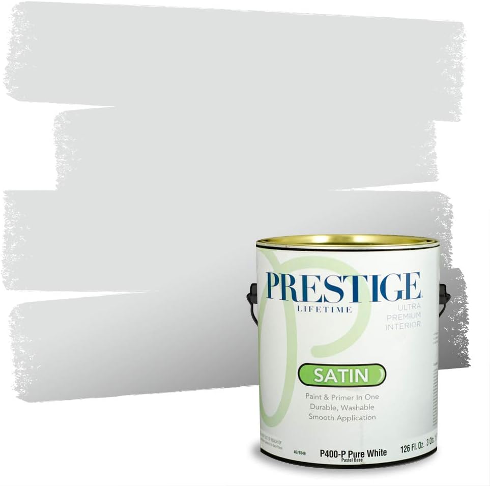 PRESTIGE Paints Exterior Paint and Primer In One, 1-Gallon, Satin, Comparable Match of Sherwin Williams* Tricorn Black*