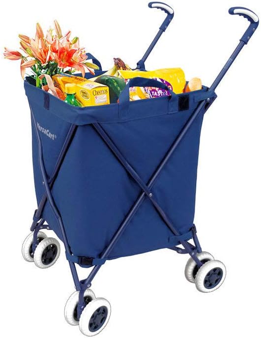 Transit -The Original Patented Folding Shopping and Utility Cart, Water-Resistant Heavy-Duty Canvas with Cover, Double Front Swivel Wheels