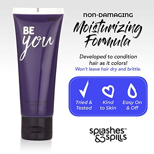 Semi-Permanent Butter Blonde Hair Dye - Vibrant 2.36 Oz. Tubes Temporary Hair Color - Ammonia and Peroxide Free -Vegan and 100% Cruelty-Free Toner - Lasts for 7-15 Shampoos - by Splashes and Spills