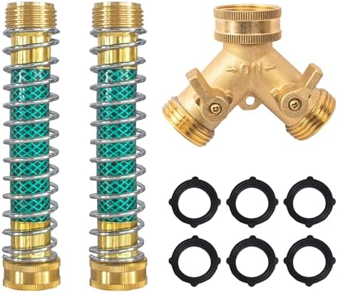 Hourleey Garden Hose Protector, Hose Extension Adapter with Coil Spring, 2 Pack