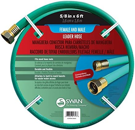 Swan Leader Hose with 5/8" Diameter by 6 Foot - 2 Pack, Male/Female