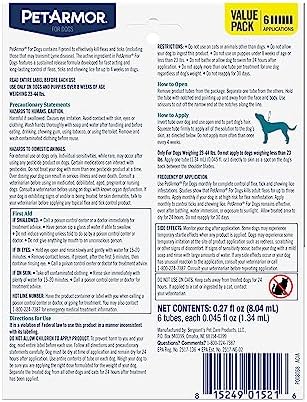 PetArmor Flea & Tick Topical Dogs 45-88 lbs, Fipronil, 3-Month | Ideal for Large Dogs 45-88 lbs; Kills Adult Fleas in 24-48 hrs; 3-month supply; Vet-Quality, No Rx Needed