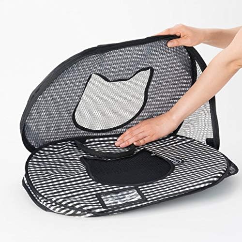 Necoichi Stress-Free Cat Travel Carrier Collapsible Gray White for 2 Cats, for Indoor Cats Small Medium Large Cats(Black)