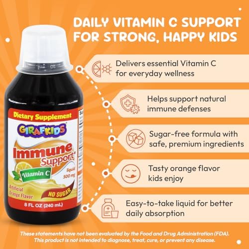 GirafKids Liquid Multivitamin for Kids with B Complex, 8 Fl Oz, Ages 4+