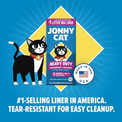 Jonny Cat Heavy Duty Tear-Resistant Litter Box Liners: Scented Jumbo 7ct