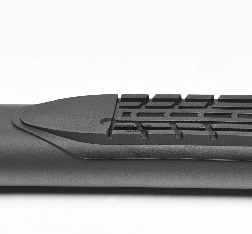 4" Oval Matte Black Side Step Nerf Bars Rail Running Boards Compatible with 04-24 Titan / 16-24 Titan XD Crew Cab