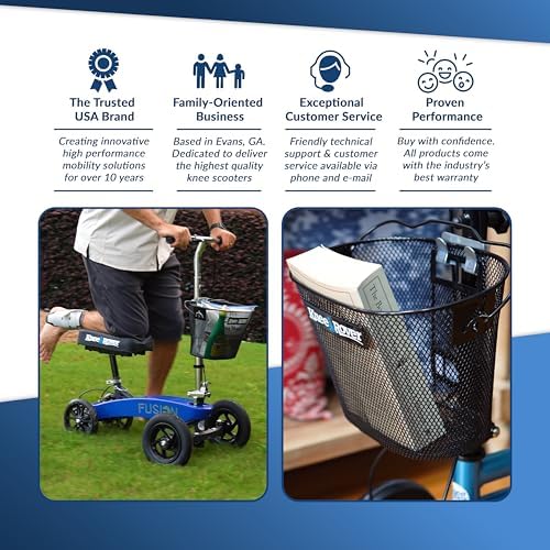 KneeRover Knee Scooter Basket Accessory with Convenient Handle | Knee Rover Basket Attachment, Includes Universal Bracket Mount