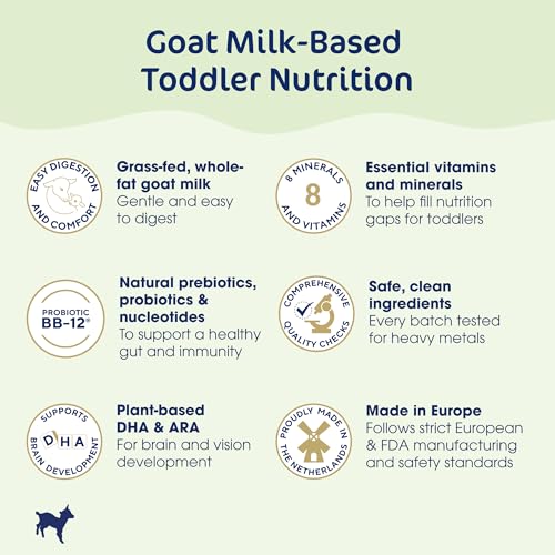 Kabrita Goat Milk Toddler Drink, Clean Label Certified, Gentle, 28oz | Toddler Nutrition Drink, 12–24 Months, Easy to Digest, Supports Gut Health, Immunity & Brain Development 28oz