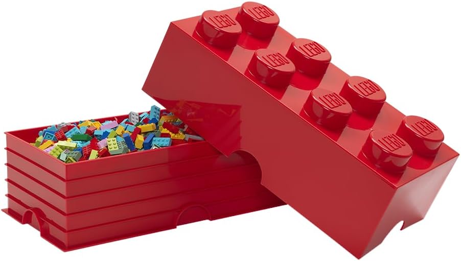 LEGO Storage Brick 8 12.1 L Storage Box with Lid Pink | Durable PVC-free plastic container for bricks, toys and clothes. Compatible with LEGO Brick Drawers and other 8-stud bins