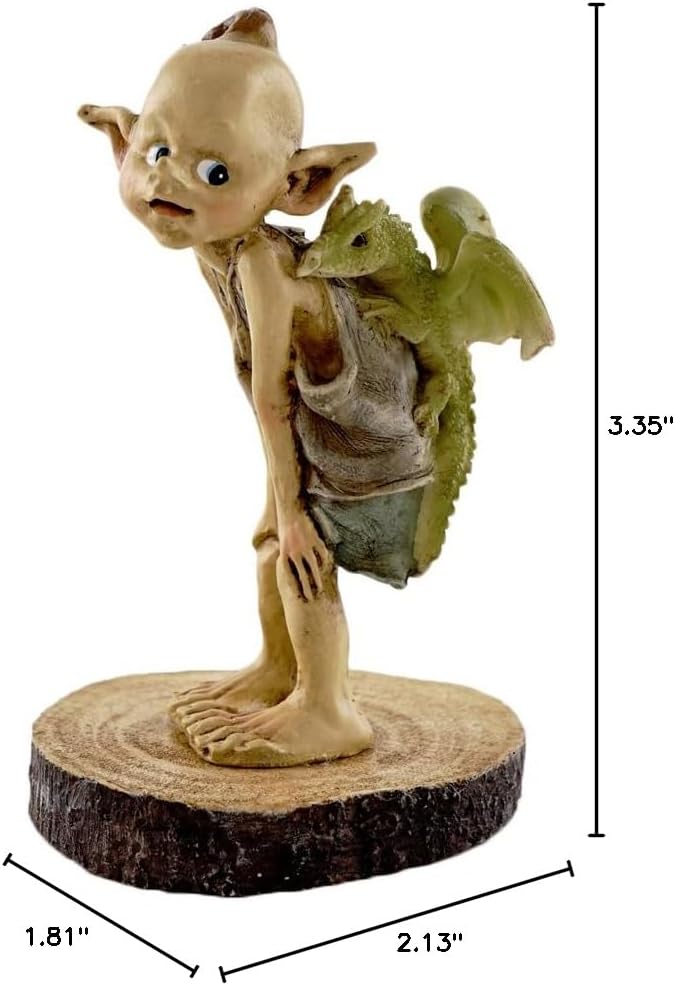 Top Collection Miniature Fairy Garden and Terrarium Statue, Mini Dragon, Green