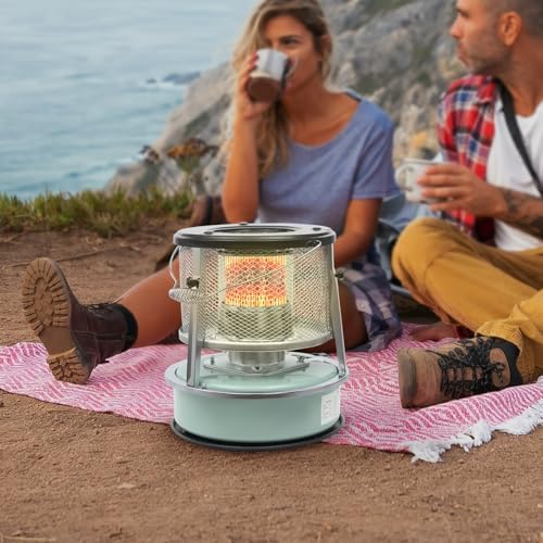 2 in 1 Portable Kerosene Heater, 9000 BTU Kerosene Stove Non-Electric Indoor Outdoor Heater Emergency Oil Heaters for Camping Cooking Emergency Preparedness (Black, 1pc)