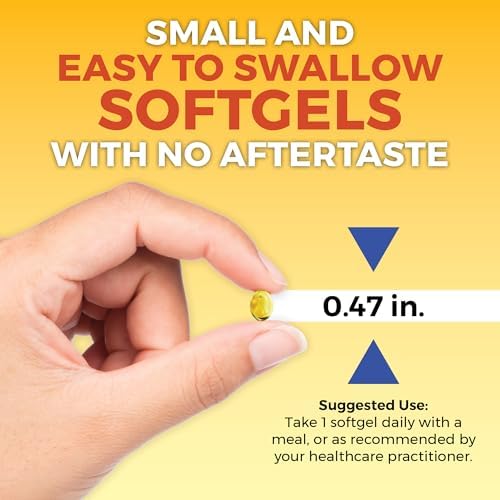 Viva Naturals Vitamin D3 5000 IU Softgels, 360 Count (125 mcg), Supports Bone & Immune Health, High Potency Vitamin D