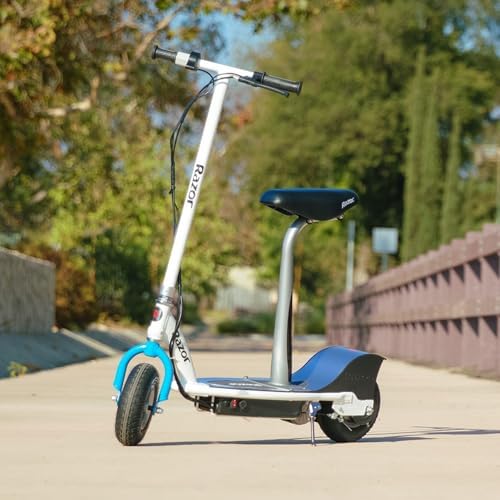 Razor E300S Seated Electric Scooter for Kids Ages 13+ - 9" Pneumatic Tires, Removable Seat, Up to 15 mph and 40 min of Ride Time