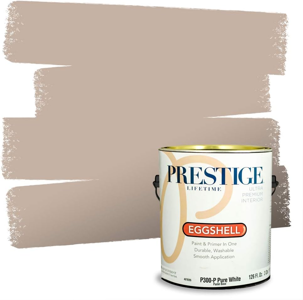 PRESTIGE Paints Exterior Paint and Primer In One, 1-Gallon, Flat, Comparable Match of Sherwin Williams* Sable*