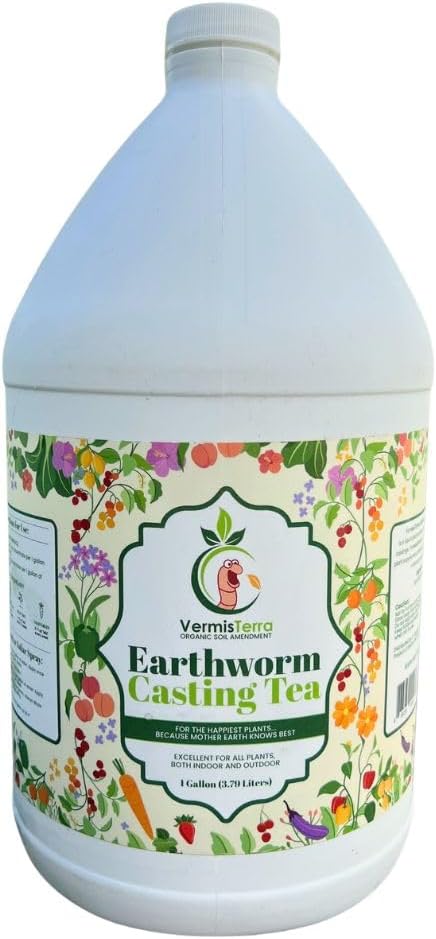 Worm Tea for Gardening - 32oz Quart - Organic Earthworm Soil Enhancer - Vermicompost with Kelp - Increase Yields, Boost Growth, Reduce Stress- Vegetables, Flowers, Fruit Trees - Plant Probiotic