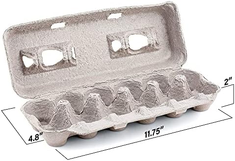 MT Products Blank Natural Pulp Egg Cartons Holds Up to Twelve Eggs 11.50" x 4.2" x 1.25" - Perfect for Chicken Farm (Pack of 15) - Made in the USA