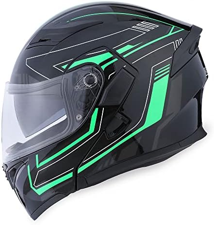1Storm Motorcycle Modular Full Face Helmet Bike Flip up Dual Visor Sun Shield: HB89 Matt Black