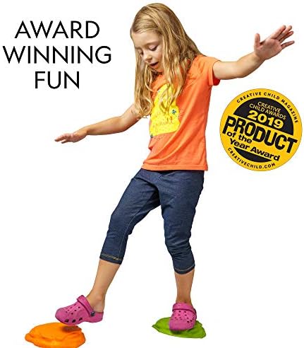 NATIONAL GEOGRAPHIC Stepping Stones for Kids – 10 Soft Durable, Encourage Toddler Balance & Gross Motor Skills, Indoor & Outdoor Toys