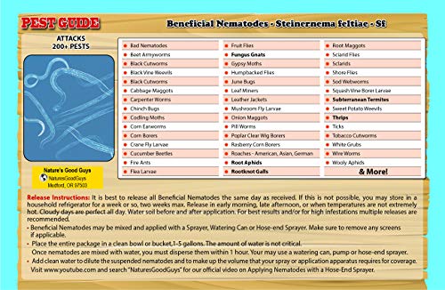 NaturesGoodGuys Beneficial Nematodes Steinernema feltiae SF - 5 Million
