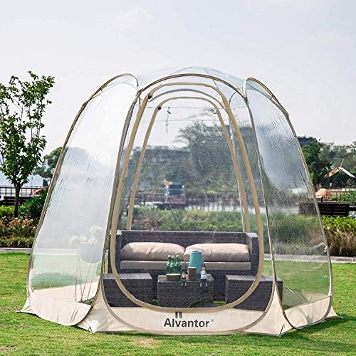 Alvantor® Pop Up Bubble Tent® - 6’ x 6’ Instant Igloo Tent® - 2-3 Person Screen House for Patios - Large Oversize Weather Proof Pod - Cold