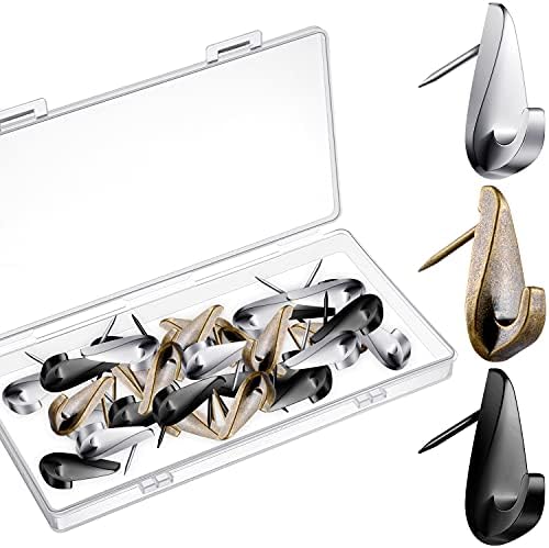 30 Pcs 20 Lbs Pin Hooks Push Pin Hangers Teardrop Style Picture Hooks Metal Picture Hanging Nails for Home Office Wooden Fabric Wall(Silver)