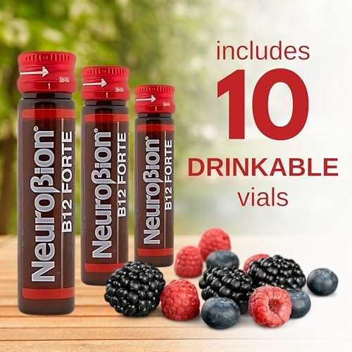 Neurobion Forte Vitamin B12 Methylcobalamin B6 B2 Niacin Liquid Shots Daily Energy & Nervous System Support Complex Easy Oral Drinkable10 Vials
