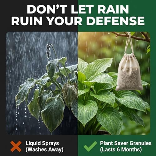 Deer & Rabbit Repellent – All Natural Scent-Based Animal Protection – Safe for Pets & Plants – Long-Lasting Up to 6 Months – Repels Elk, Moose & Rodents – 2 lbs with 10 Refillable Bags