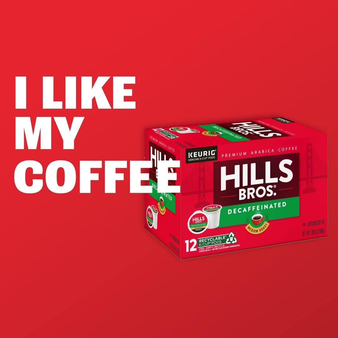 Hills Bros Single Serve Coffee Pods, 100% Colombian Ground Coffee, Medium Roast, 12 Count – Keurig Compatible, Roasted 100% Arabica Beans, Smooth Balanced Flavor