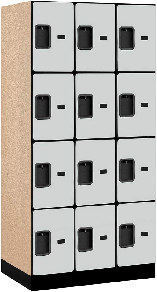 Salsbury Industries Four Tier Designer Wood Locker, Mahogany, 6' 3" x 18"