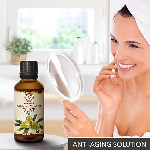 Olive Oil Extra Virgin 1.7 Fl Oz - 100% Pure Unrefined - Best for Hair - Skin - Nails - Lips - Face - Body - Scalp - Great for Beauty - Massage Oil