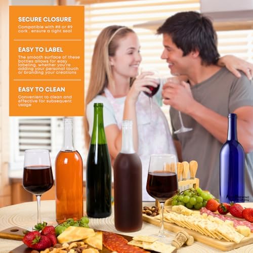 Home Brew Ohio 6 Gallon Bottle Set: Green Claret/Bordeaux (36 Bottles) | Food-grade wine bottles green for winemaking