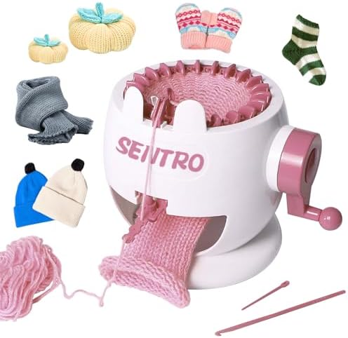 FYGAIN SENTRO Knitting Machine 40 Needles, Automatic Circular Knitting Crochet Machine for Kids/Adults