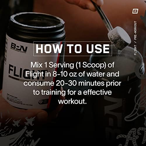 BARE PERFORMANCE NUTRITION BPN Flight Pre Workout, Supports Energy and Mental Focus, Improved Endurance & Muscle Pumps with CarnoSyn® Beta Alanine