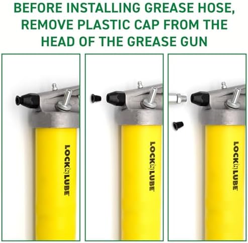 LockNLube Premium Pistol Grip Grease Gun with 20" Hose, Inline Swivel, and our patented LockNLube® Grease Coupler
