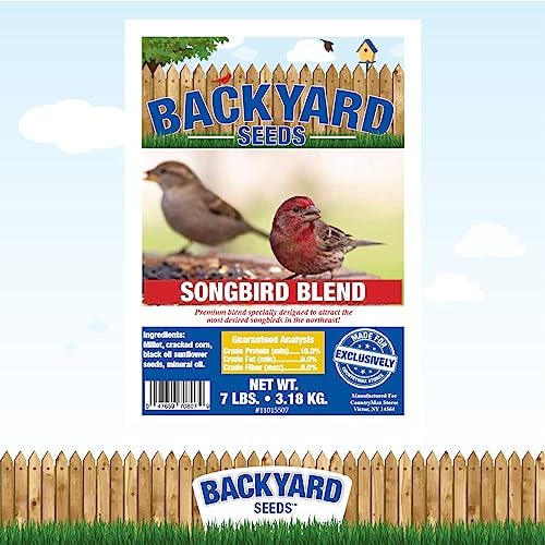CountryMax Backyard Seeds Songbird Blend Mixed Bird Seed - Attracts Bluebirds, Cardinals, Chickadees (7 Pounds)