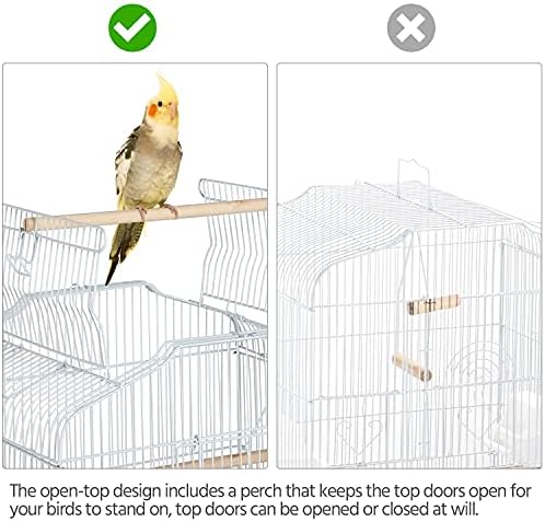 Yaheetech 41-Inch Portable Hanging Flight Bird Cage for Small Parrots Quaker Cockatiels Sun Parakeets Green Cheek Conures Finches Canary Budgies