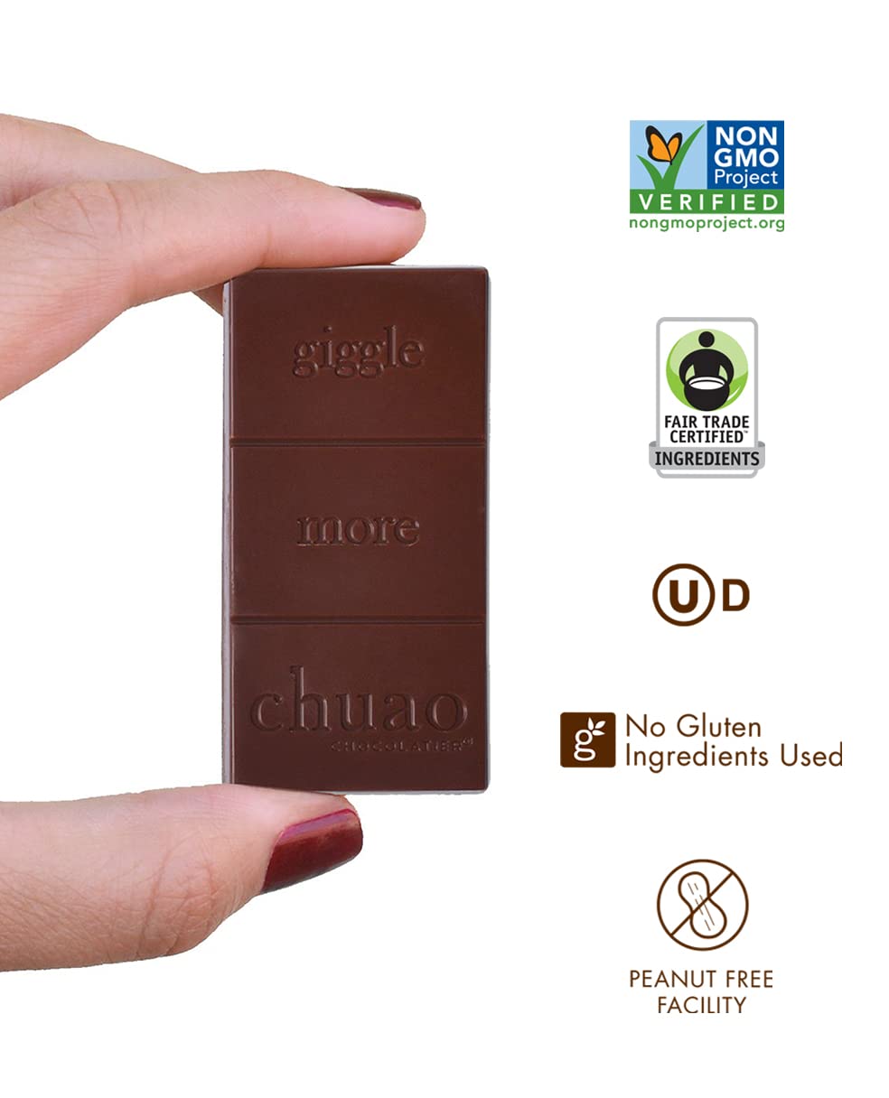 Chuao Chocolatier Salted Chocolate Crunch Dark Chocolate Mini Gourmet Chocolate Bar, 24-Ct. (0.39 oz. each)