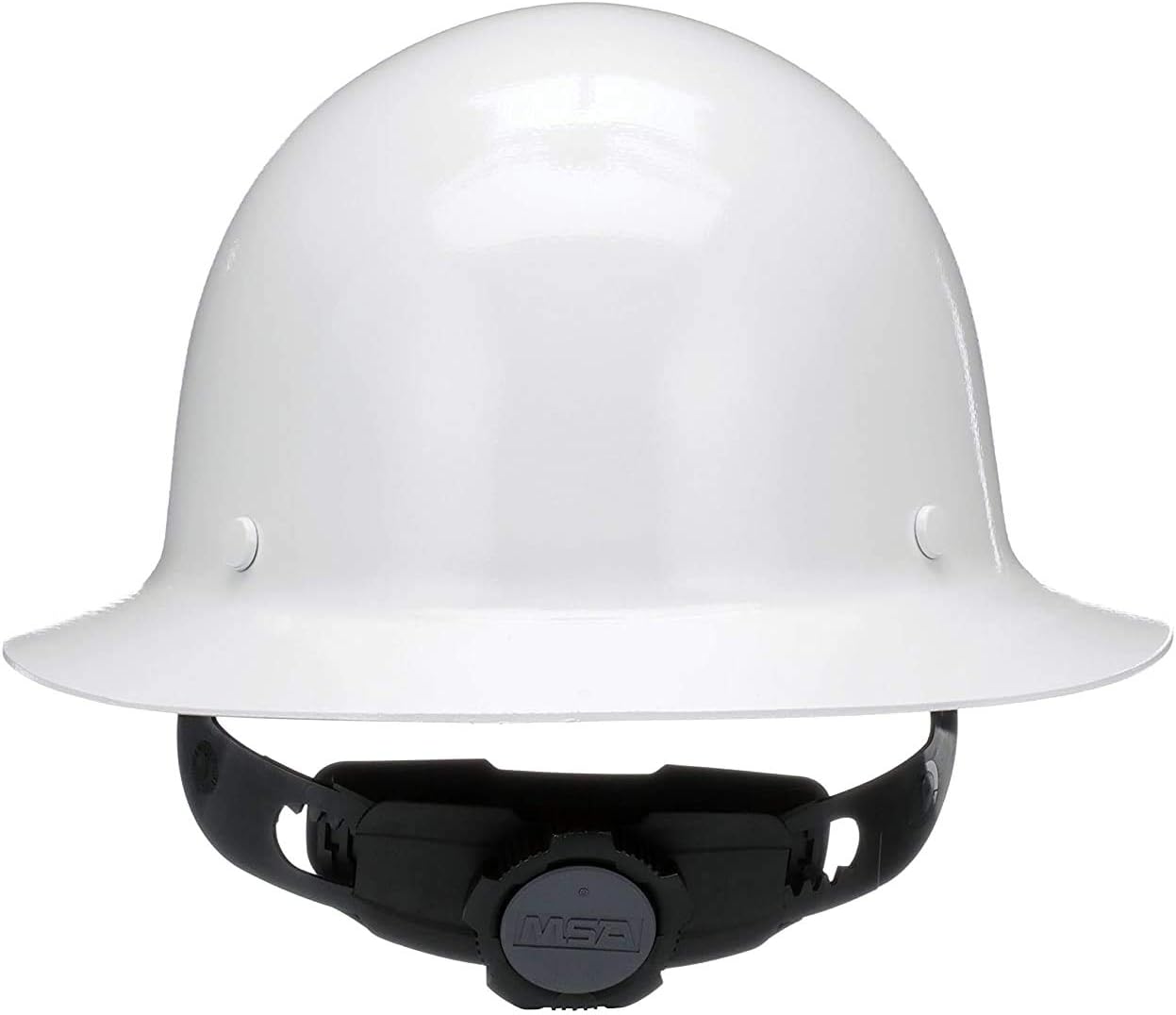 MSA Skullgard Full-Brim Hard Hat with Suspension - Non-Slotted Cap, Made of Phenolic Resin, Radiant Heat Loads up to 350F, Standard Size Hard Hat | Fas-Trac III Ratchet Suspension