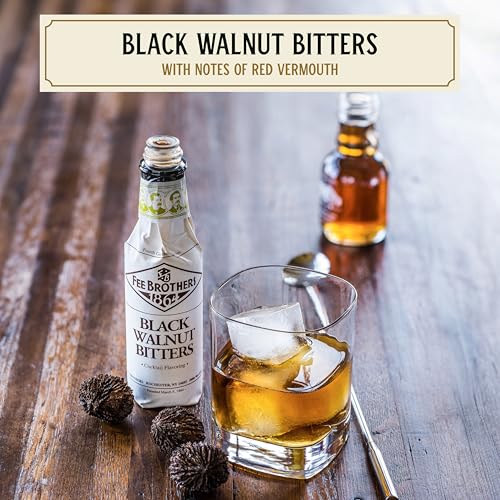 Fee Brothers Black Walnut Cocktail Bitters, 5 fl oz (150ml) | Aromatic Cocktail Mixer & Concentrated Flavoring, Gluten Free, Vegan-Friendly
