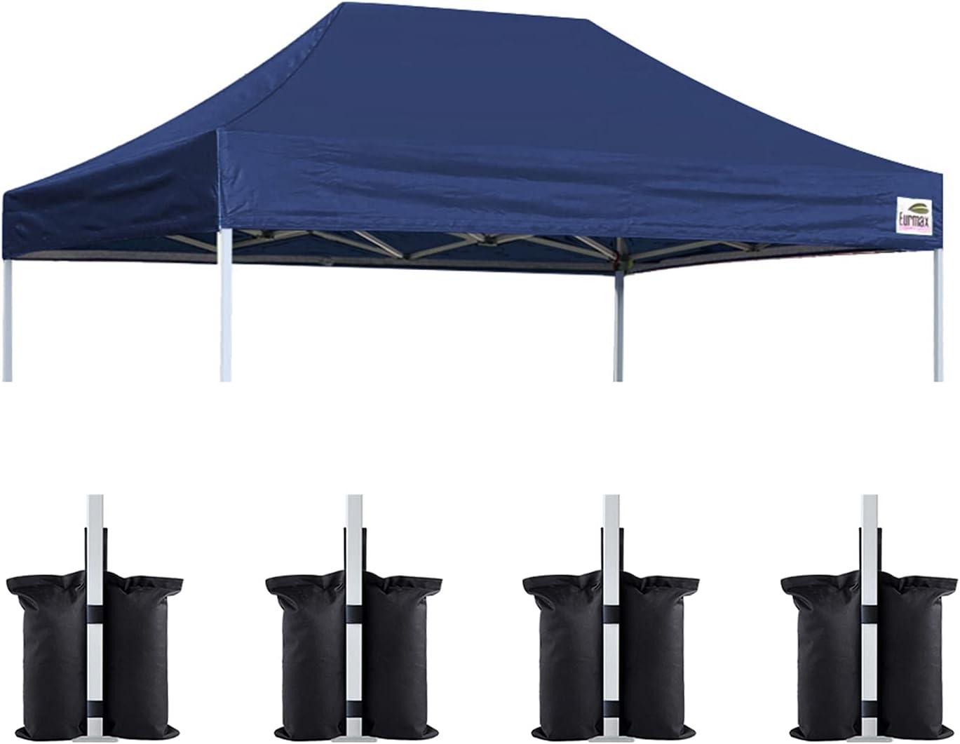 Eurmax USA 10x10 Pop Up Canopy Replacement Top,Universal Instant Canopy Cover ONLY,Heavy Duty UPF 50+ UV Protection,Water & Wind Resistant Tarp,30+ Colors Available,Bonus 4 Sand Bags (White)