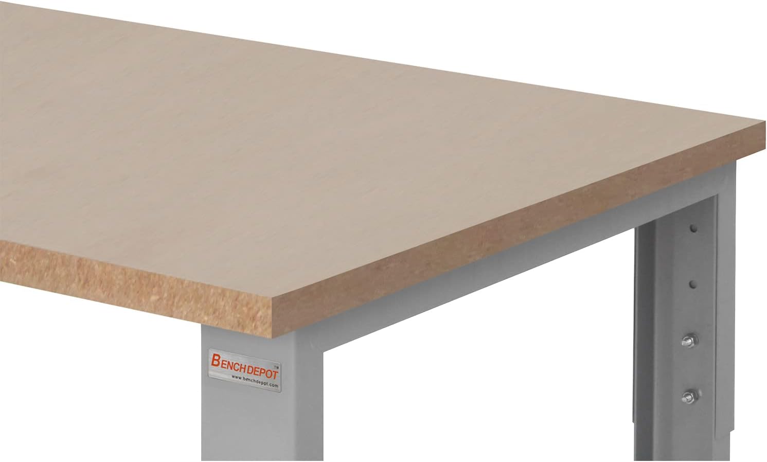 Table & Workbench: 1" Thick Solid Oiled Wood Butcher Block Top, Height Adjustable - 30" D x 48" L x 30" - 36" H - by BenchPro