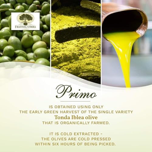 Frantoi Cutrera Primo Cold Extracted Italian Extra Virgin Olive Oil Cold Pressed, Polyphenol Rich Olive Oil