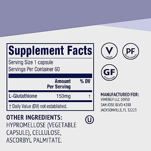 Vimergy Glutathione, Vegan Liver Detox*, 60 Capsules and Servings