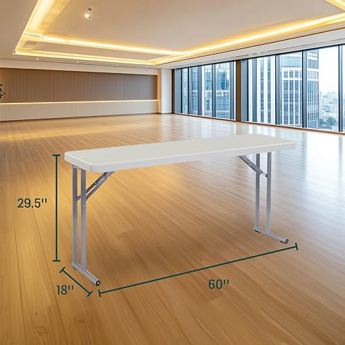 Seminar Folding Table by National Public Seating – 18x72 Portable, Heavy-Duty Foldable Table Indoor/Outdoor Table for Office, Conferences & Training Rooms – Lightweight & Durable, Speckled Gray