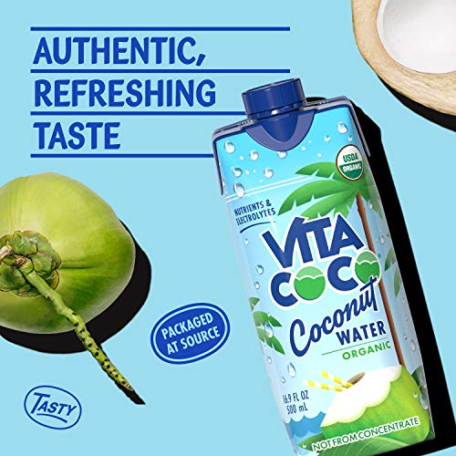 Vita Coco Organic Coconut Water, Original, 16.9 Oz (Pack of 12)