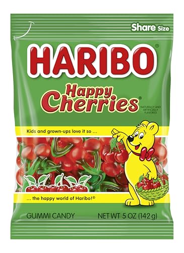 Haribo Gummi Candy, Happy Cherries, 5 Ounce