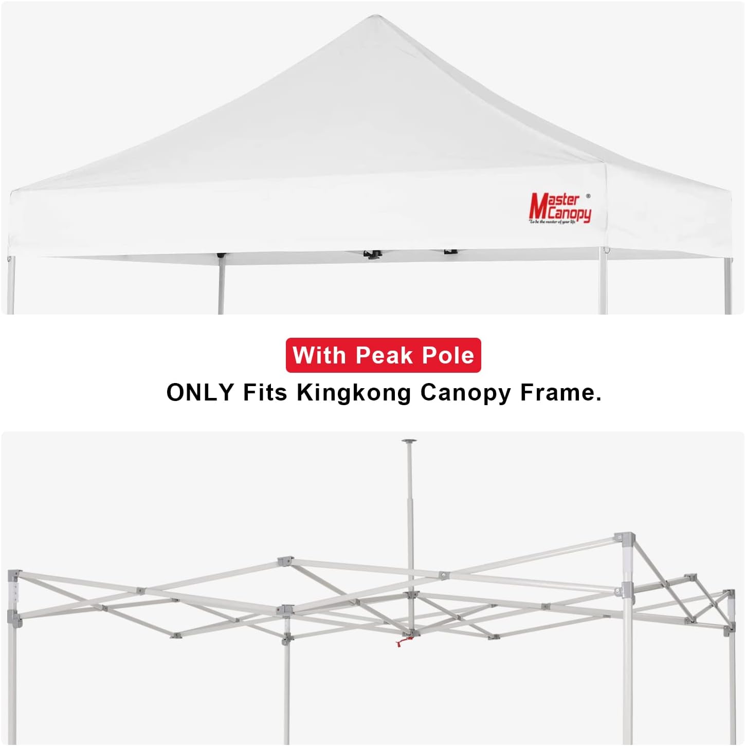 MASTERCANOPY 10x10 Replacement Pop Up Canopy Top for Kingkong Frame Gray