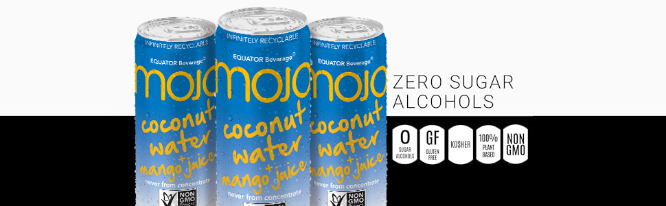 No Sugar Alcohols, Gluten-Free, Plant-Based MOJO Coconut Pineapple Drink, 10.8oz, 12-Pack