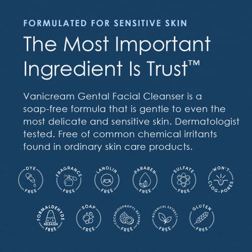 Vanicream Gentle Facial Cleaner with Pump Dispenser, 8 Fl Oz, Formulated without Common Irritants for Sensitive Skin, Removes Makeup, Dirt & Excess Oils, Non-Comedogenic, pH-Balanced Face Wash