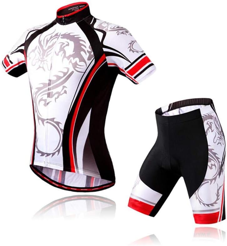 Men's Quick-Dry Cycling Jersey Set Road Bike Bicycle Shirt + Bib Shorts with 9D Gel Pad MTB Riding Clothing Kit